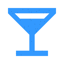 Icono de una copa de cóctel azul
