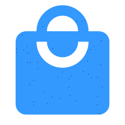 Icono de un bolso azul